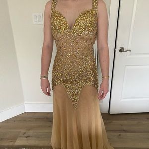Beaded Evening / Prom Nude Dress
